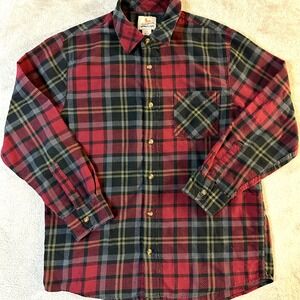 Field & Stream Men's Lightweight Flannel Shirt‎ - Large, Red Gray & Black Plaid